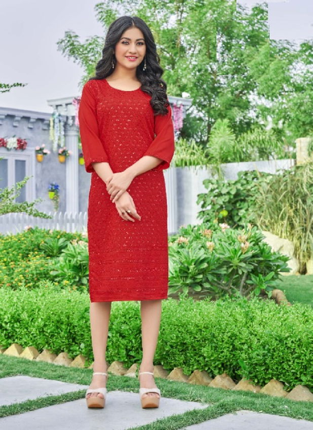 Rung Naveli New Exclusive Wear Designer Rayon Kurti Collection